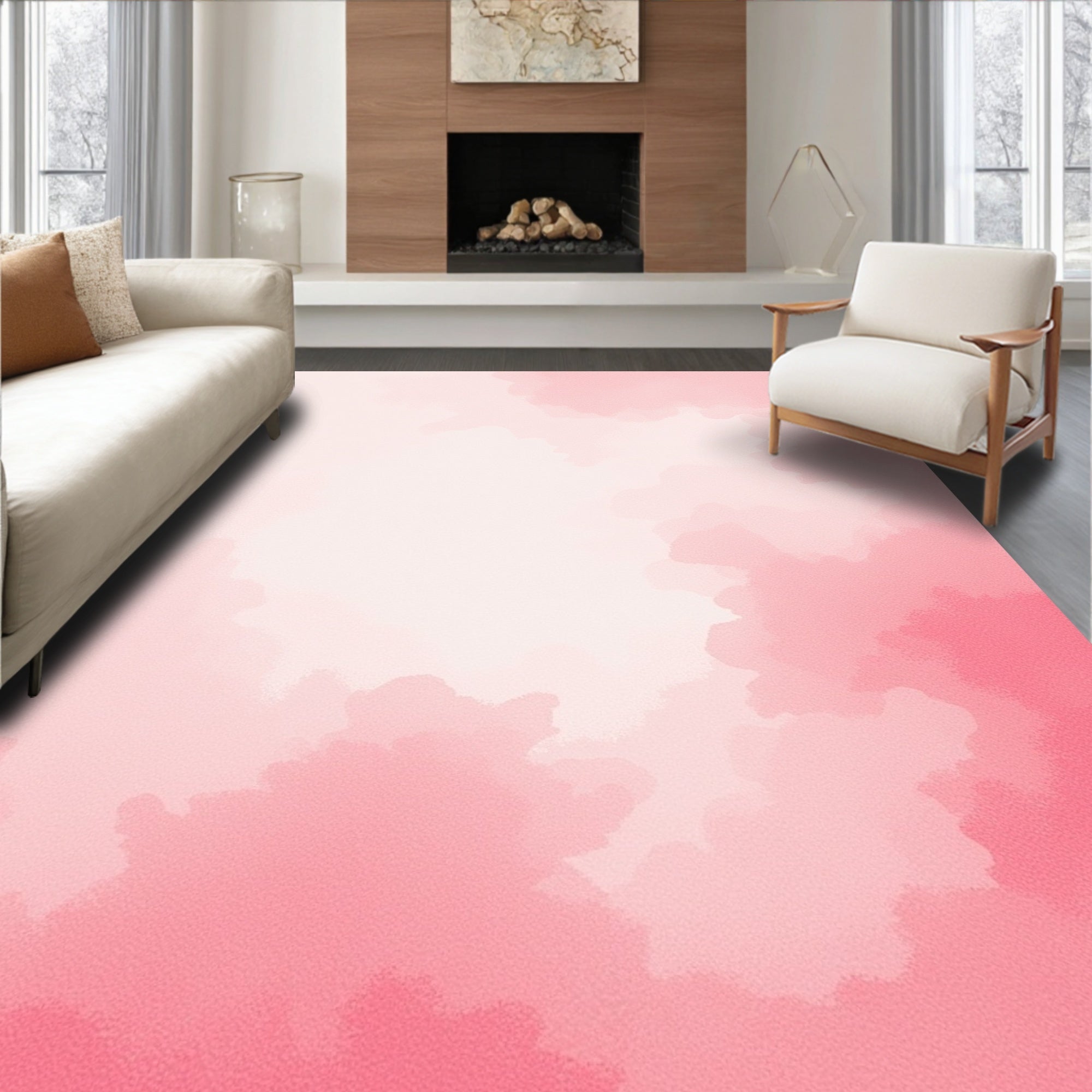 Soft Pink Cloud Wash Rug