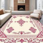 Regal Crimson Floral Filigree Rug