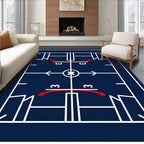 Navy White Geometric Court Play Rug
