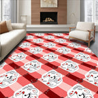 Crimson Diamond Swirl Emblem Rug