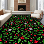 Vintage Red Berry Leaf Medallion Rug