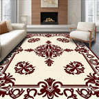 Classic Floral Medallion Burgundy Rug