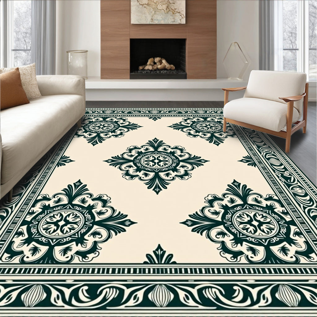 Classic Emerald Medallion Border Rug