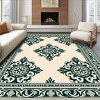 Classic Emerald Medallion Border Rug