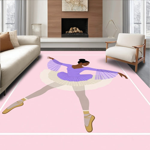 Ballerina in Lilac Tutu Ballet Pose Rug