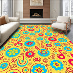 Whimsical Floral And Musical Notes Rug