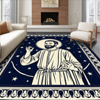 Navy Starry Night Saint Portrait Rug
