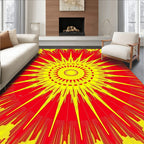Radiant Sunburst Yellow Red Rug