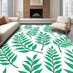 Emerald Verdant Leaf Branch Arrangement Rug