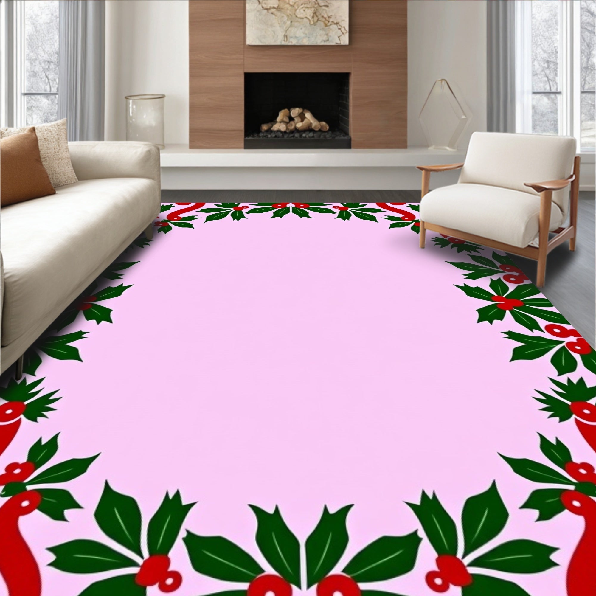 Vintage Cherries Holly Border Rug