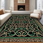 Black Mint Gold Celtic Knot Rug