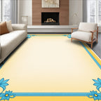Golden Sky Blue Floral Border Rug