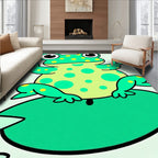 Playful Green Polka Dot Frog Rug