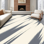 Abstract Gray Brushstroke Diagonal Rug