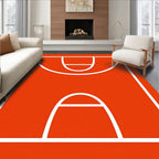 Modern Orange Basketball Court Rug