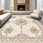 Antique Beige Floral Medallion Rug