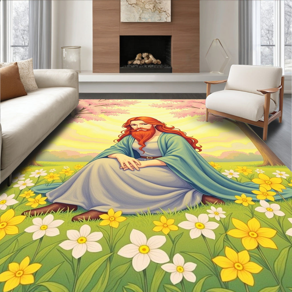 Spring Blossom Garden Figure Rug