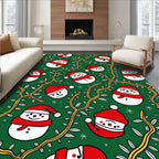 Festive Snowman Red Scarf Garland Rug