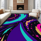Cosmic Galaxy Swirl Abstract Rug