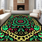 Bold Geometric Floral Medallion Rug