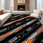 Black Orange Gray Dipped Stripes Rug