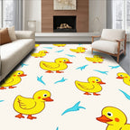 Cute Yellow Ducklings Spreading Joy Rug
