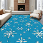 Blue White Snowflakes Winter Wonder Rug