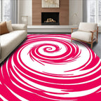 Vibrant Pink Swirl Vortex Rug