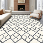 Hand Drawn Charcoal Diamond Weave Rug