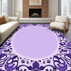 Lavendar Floral Art Nouveau Frame Rug