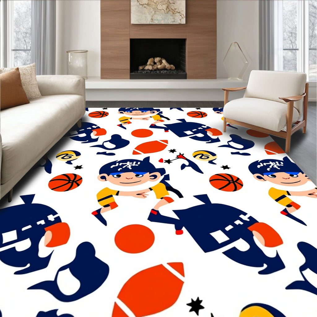 Kid's Sporty Action All Over Rug