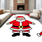 Jolly Santa Claus Repeating Christmas Scene Rug