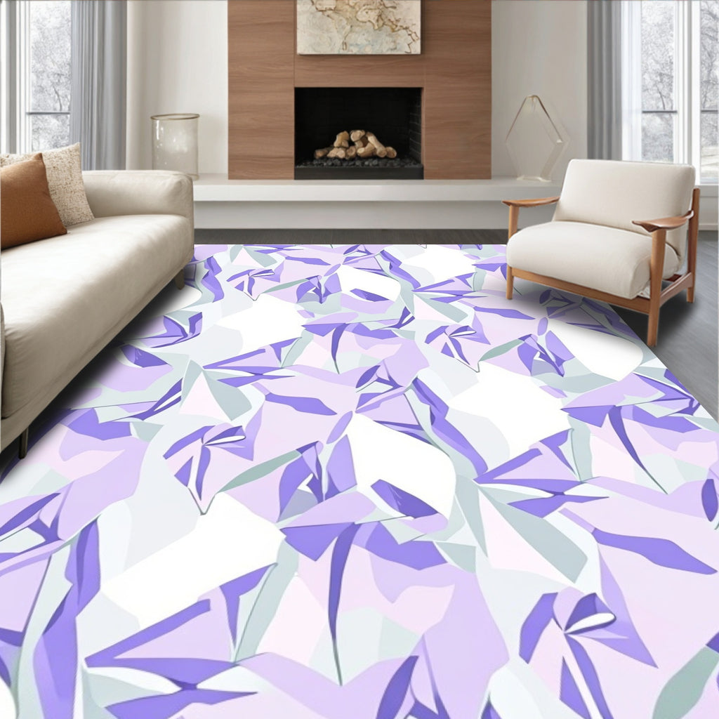 Lavender Watercolor Abstract Crystal Rug