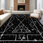 Cosmic Starry Geometric Night Sky Rug