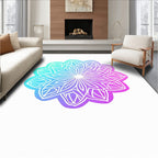 Ombre Teal Purple Mandala Bloom Rug