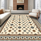 Geometric Starburst Medallion Ivory Rug