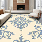 Pale Blue Flourish Filigree Mandala Rug