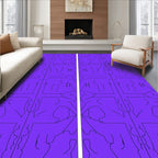 Vibrant Purple Abstract Figure Arrangement Rug