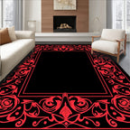 Scarlet Rose Swirl Border Rug