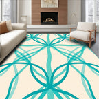 Turquoise Intertwined Ribbon Lattice Rug