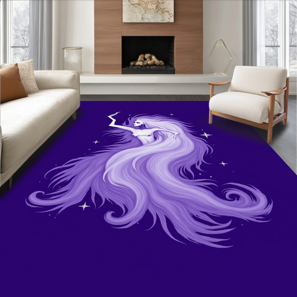 Purple Galactic Dancer Starry Rug