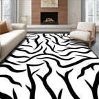 Bold Black White Animal Stripes Rug