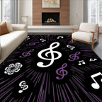 Purple Treble Clef Burst Rug
