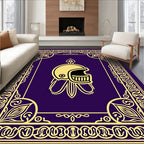 Royal Purple Gold Helmet Emblem Rug
