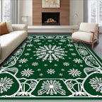 Emerald Green Snowflake Medallion Rug