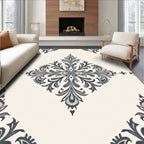 Classic Gray Damask Ornament Rug