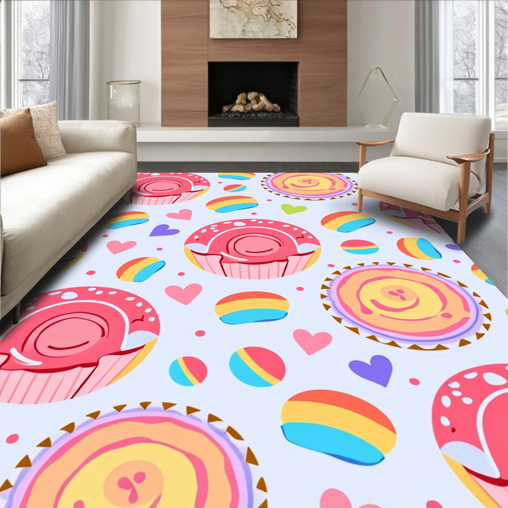 Sweet Treats Rainbow Heart Sprinkle Rug