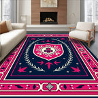 Pink Blue Cream Crested Laurel Rug