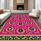 Vibrant Pink Laurel Medallion Rug