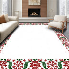 Crimson Green Snowflake Creature Border Rug